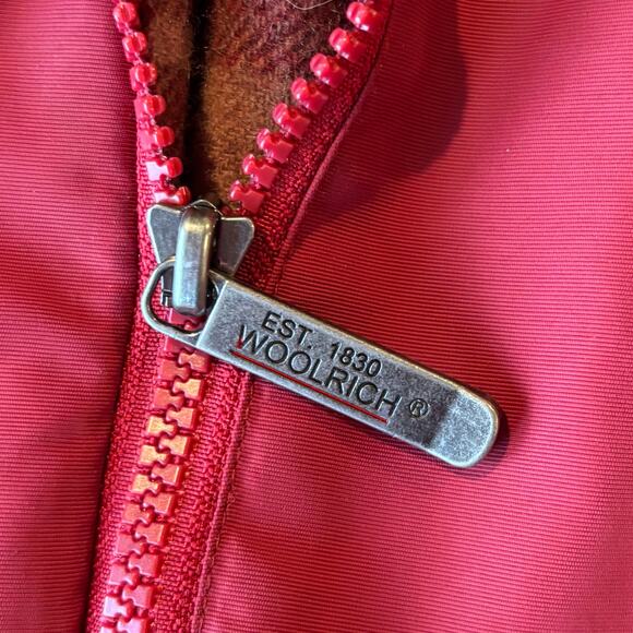 VTG Y2K Woolrich Nylon Field Chore Jacket Wool Lined Red Womens Size Medium - Picture 8 of 9